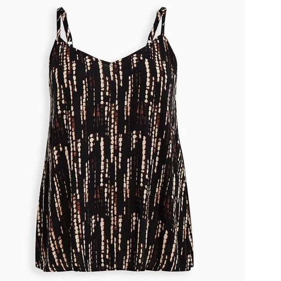 Torrid Size 1X 14-16 Sophie - Black Ikat Crinkle Gauze Cami - Picture 6 of 7